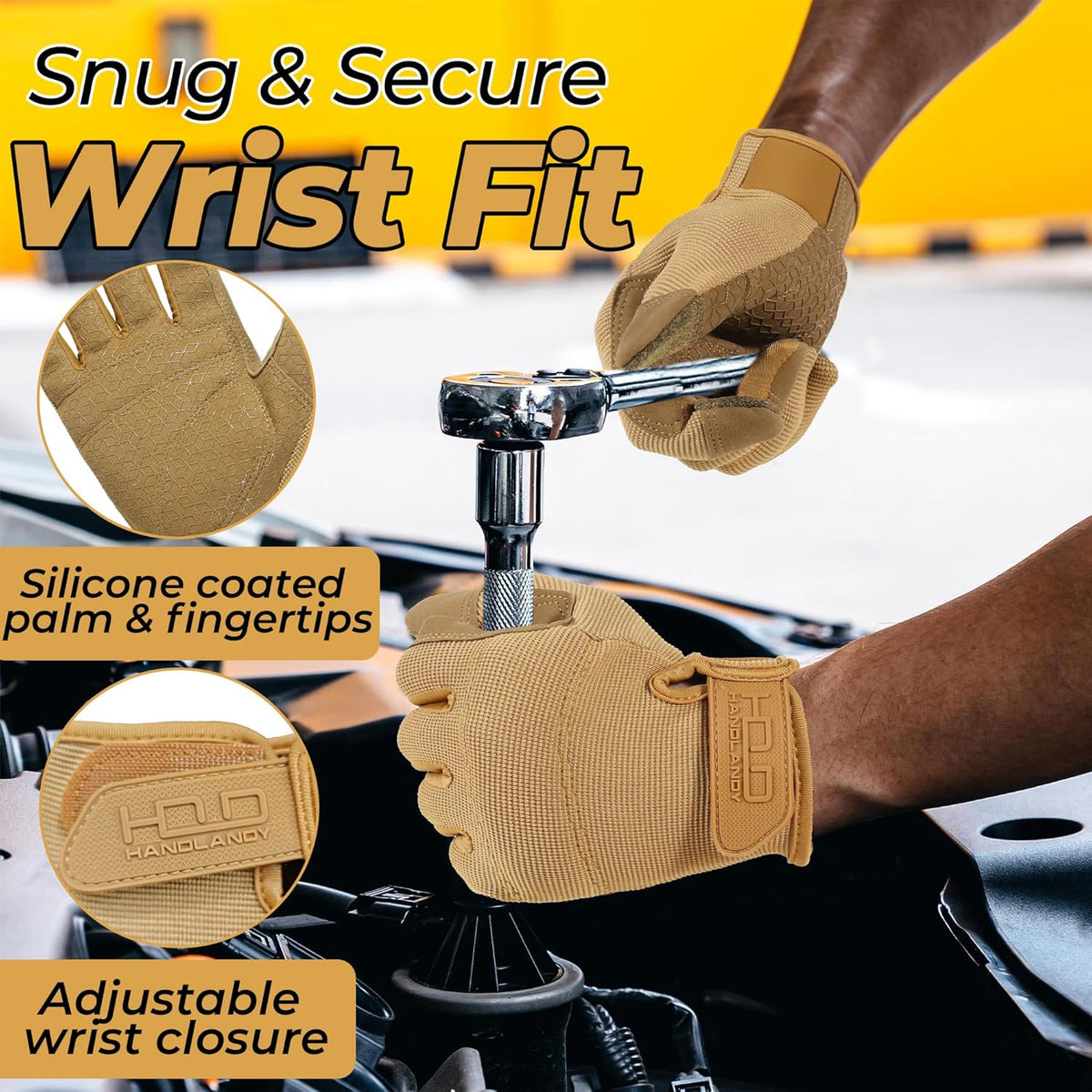 Work Gloves for Men & Women, Utility Mechanic Working Gloves Touch Screen, Flexible Gardening Gloves for Yard