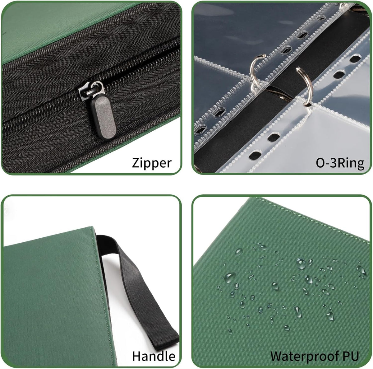 Zippered Seed Storage Organizer Binder with Handle, Waterproof & Insect-Proof Gardening Seed Book, 4 * 6 Inch Pocket Fits Most Seed Packets and Hold 120+ Seed Envelope