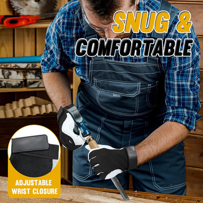 Work Gloves for Men & Women, Utility Mechanic Working Gloves Touch Screen, Flexible Gardening Gloves for Yard