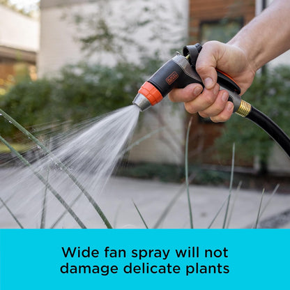 BLACK+DECKER® Adjustable Metal Rear Trigger Nozzle – Durable, Easy-Grip Garden Hose Sprayer with Locking Rear Trigger BD59578
