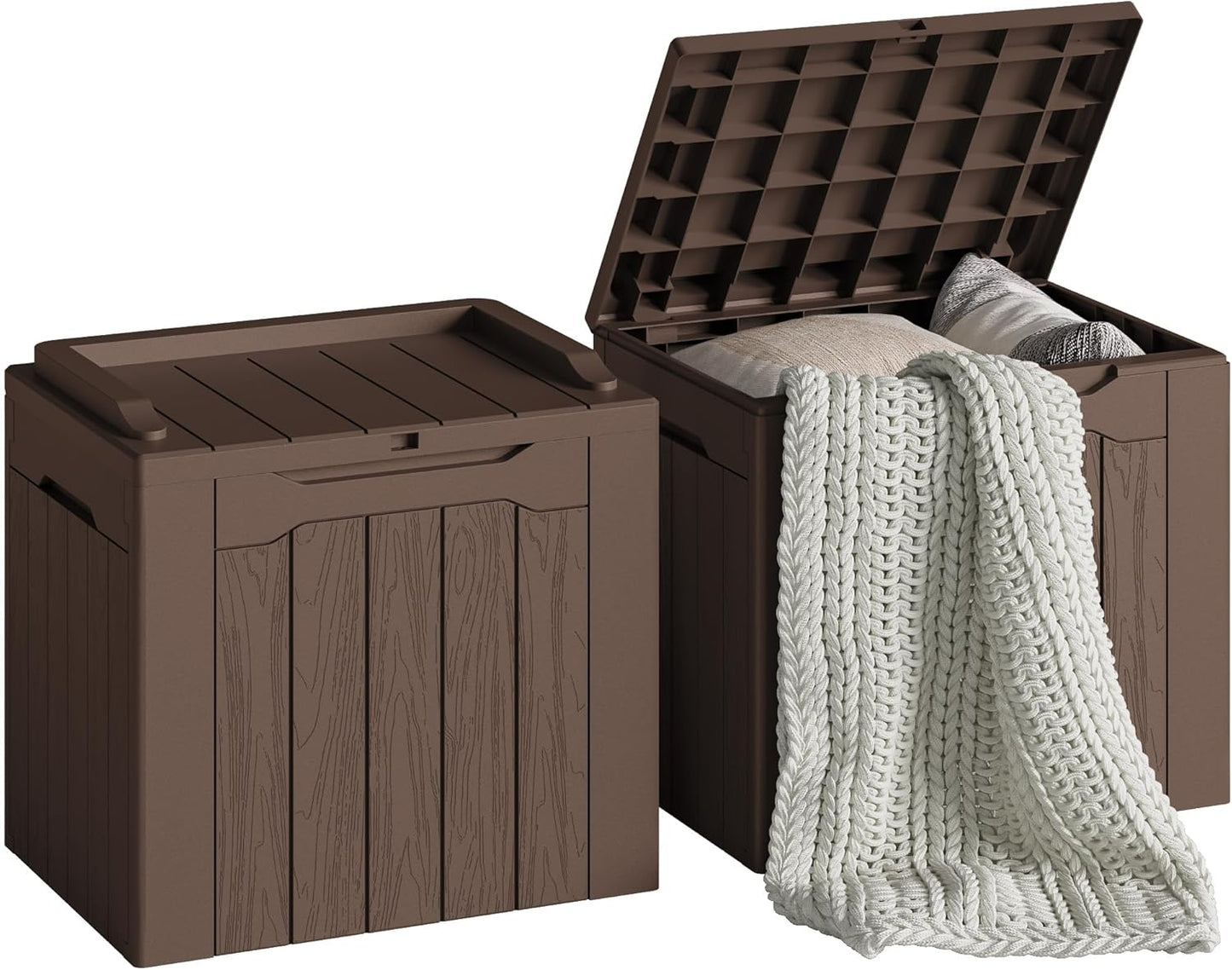 30 Gallon Resin Deck Box Waterproof Outdoor Storage Box for Patio Furniture Pool Accessories Indoor Storage for Cushion Garden Tools (30 Gallon, Black)