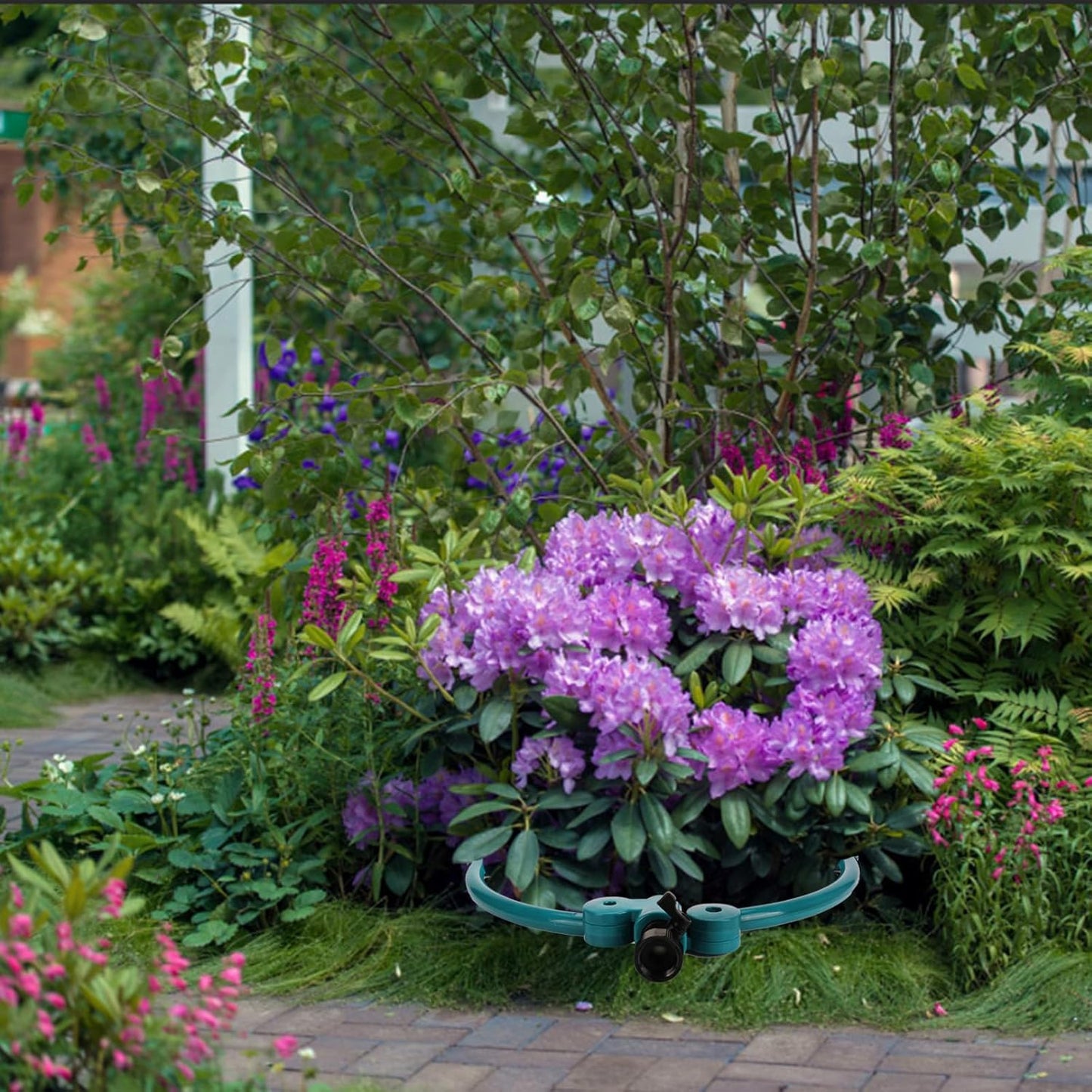 360° Tree Water System Tree Watering Ring Flower Sprinkler Garden Watering Circle Irrigation System for New Tree Outdoor Plants Raised Garden Beds Shrubs Plants, Flower Beds 2Pcs