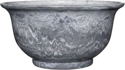 Classic Home and Garden Venetian Deep Bowl 12.5" Planter, Gray Granite