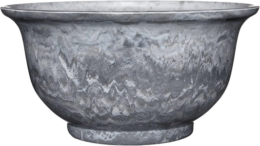 Classic Home and Garden Venetian Deep Bowl 12.5" Planter, Gray Granite
