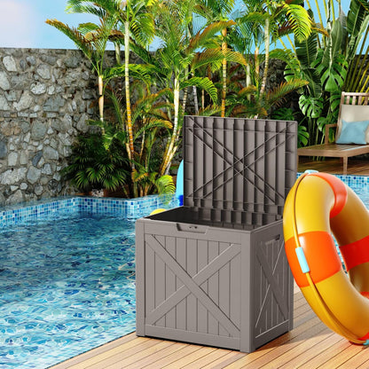 30 Gallon Outdoor Deck Box, Lockable Waterproof Outdoor Storage Boxes For Garden Tools,Indoor Cushions,Accessories Outside Storage Resin Weatherproof Container(Black)