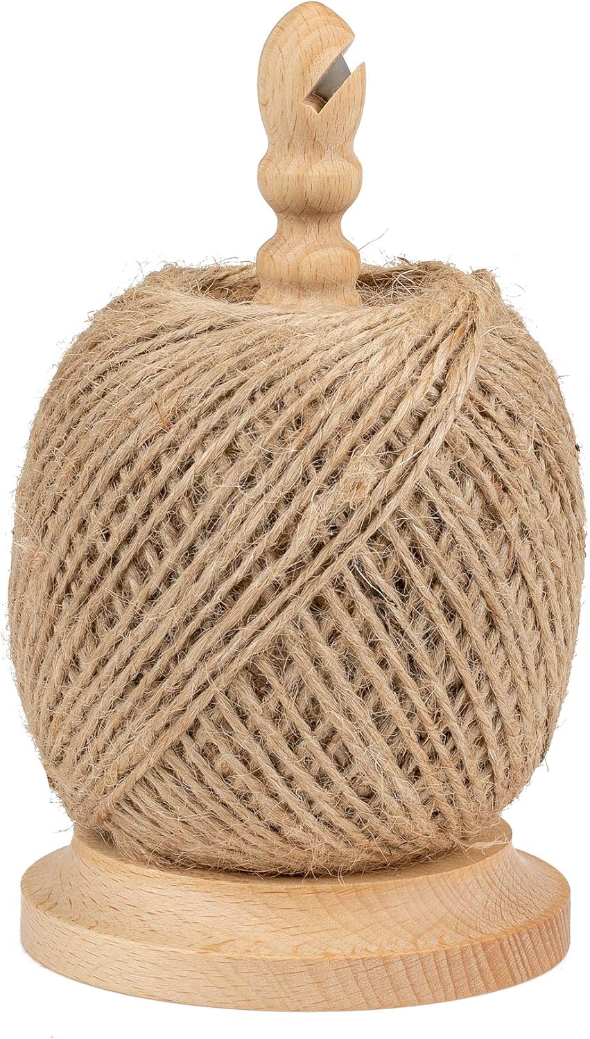 Jute Twine 2 mm on Beech Dispenser, Integrated Wire Cutter