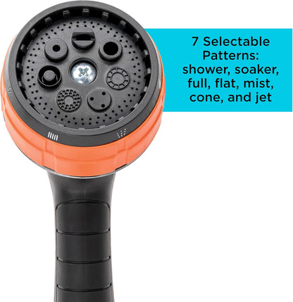 Black + Decker® Dial 7 Pattern Rear Trigger Garden Hose Nozzle – Durable, Versatile, Comfortable Grip Watering BD59577