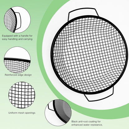 3PCS Soil Sifter for Gardening, Rock Sifter for 5gallon Bucket, Dirt Sifter Compost Sifter, Sifter for Gravel Sawdust Vermicompost, 3mm, 6mm,8mm, Soil Sifter with Handle