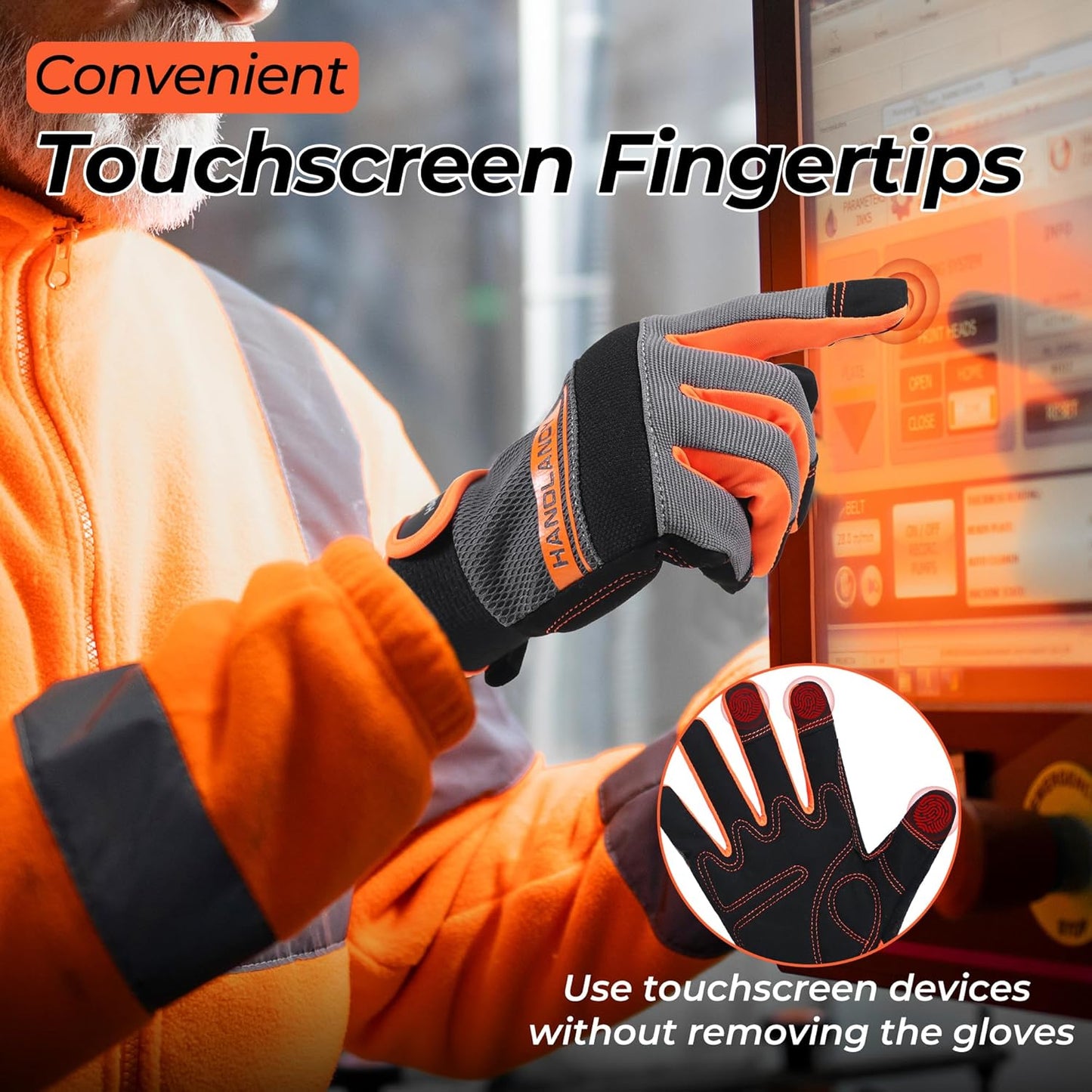 Work Gloves for Men & Women, Utility Mechanic Working Gloves Touch Screen, Flexible Gardening Gloves for Yard