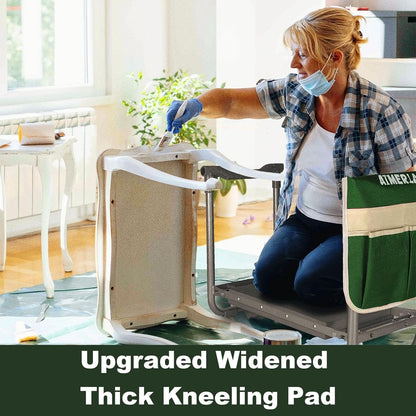 Aimerla Foldable Garden Kneeler Seat Heavy Duty [Upgraded Widened Thick Kneeling Pad] Gardening Stool with Large Tool Bags with Pockets - Portable Garden Bench Gardening Gifts for Parents
