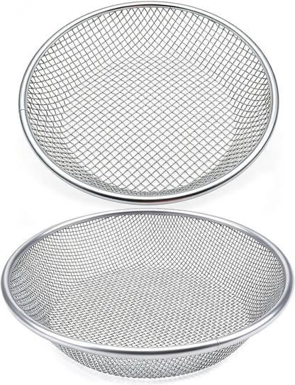 2PCS YUEBM Gardening Sand Soil Compost Sifter Perfect for 5 Gallon Bucket, 1/4 Inch Mesh, 1/8 Inch Mesh