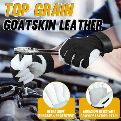Work Gloves for Men & Women, Utility Mechanic Working Gloves Touch Screen, Flexible Gardening Gloves for Yard
