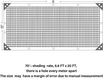 winemana 70% Shade Cloth 10x20 FT - Durable UV Blocking Mesh Tarp for Garden, Patio, Greenhouse & Chicken Coop - Sun Shade Cover with Grommets for Plants, Dog Kennel, Outdoor Use