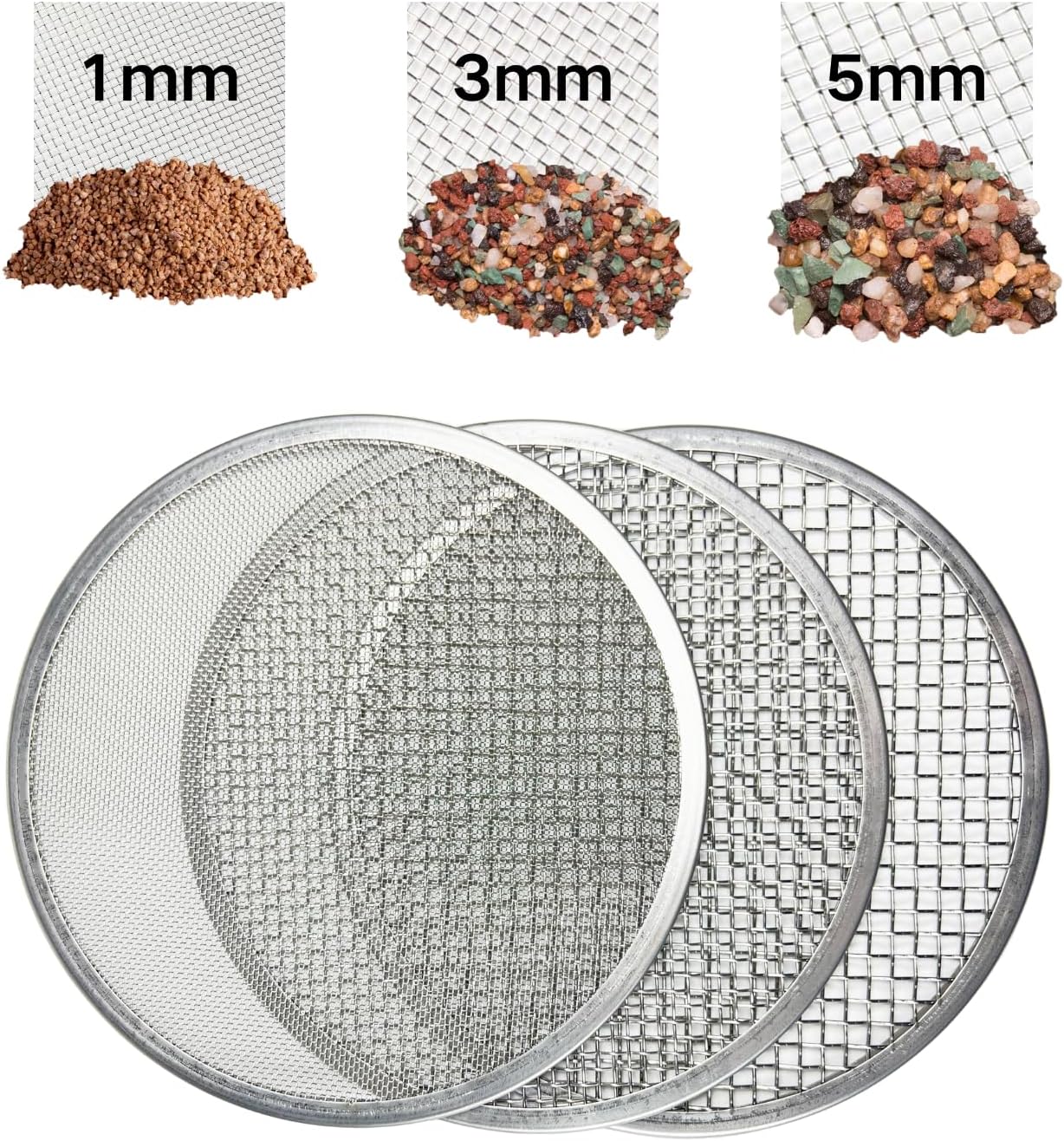 Soil Sifter for Gardening, 12 Inch Stainless Steel Soil Sifter with 4 Replaceable Fine Screens and Shovel, Sieve for Sand Rocks Dirt Compost