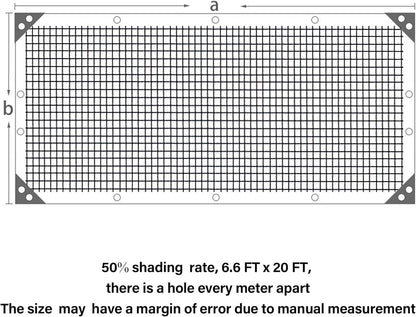 winemana 70% Shade Cloth 10x20 FT - Durable UV Blocking Mesh Tarp for Garden, Patio, Greenhouse & Chicken Coop - Sun Shade Cover with Grommets for Plants, Dog Kennel, Outdoor Use