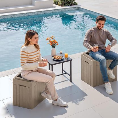 30 Gallon Resin Deck Box Waterproof Outdoor Storage Box for Patio Furniture Pool Accessories Indoor Storage for Cushion Garden Tools (30 Gallon, Black)