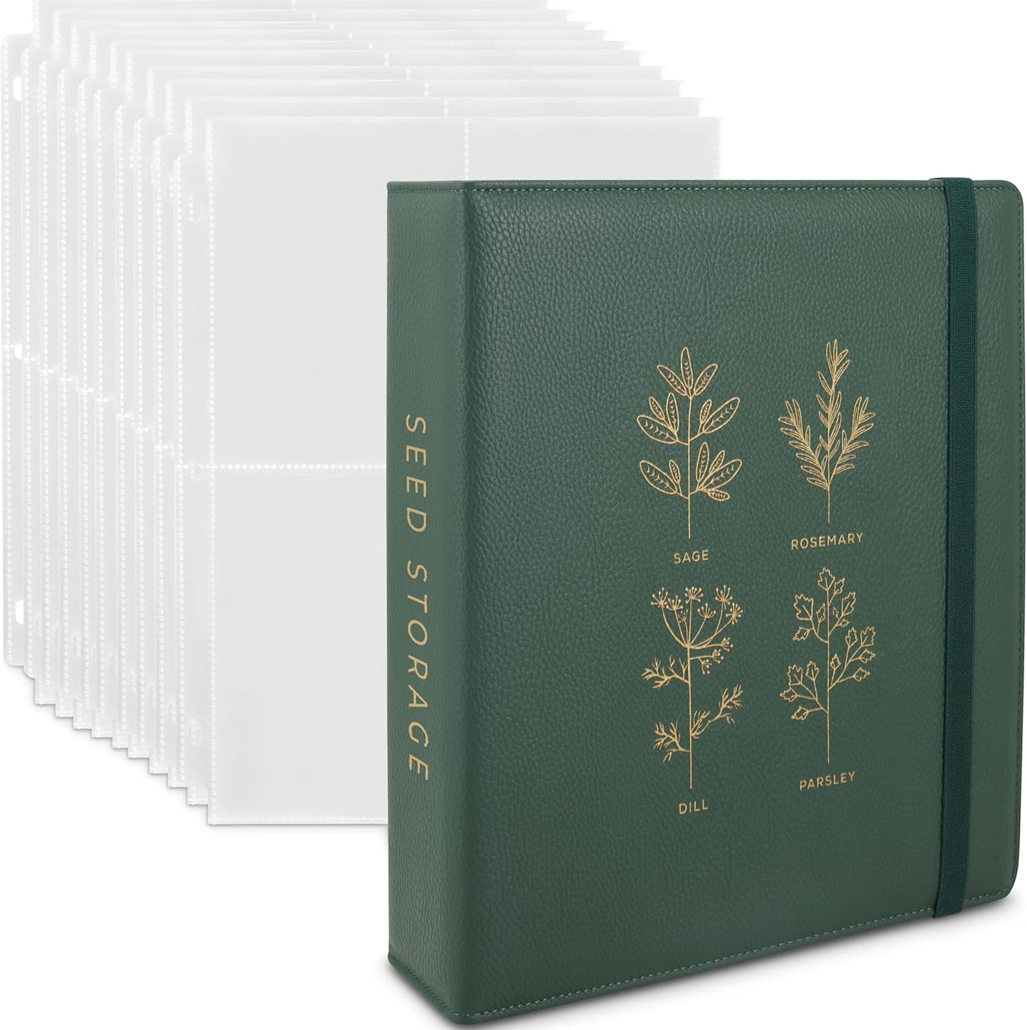 WILDGOOSE Seed Storage Organizer Binder - Seed Packet Organizer with 50 Pack Sheet Protectors That Stores 200 Seed Envelopes. (Blue)