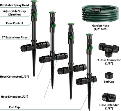 Flexible Sprinkler System, Above Ground DIY Irrigation Kit