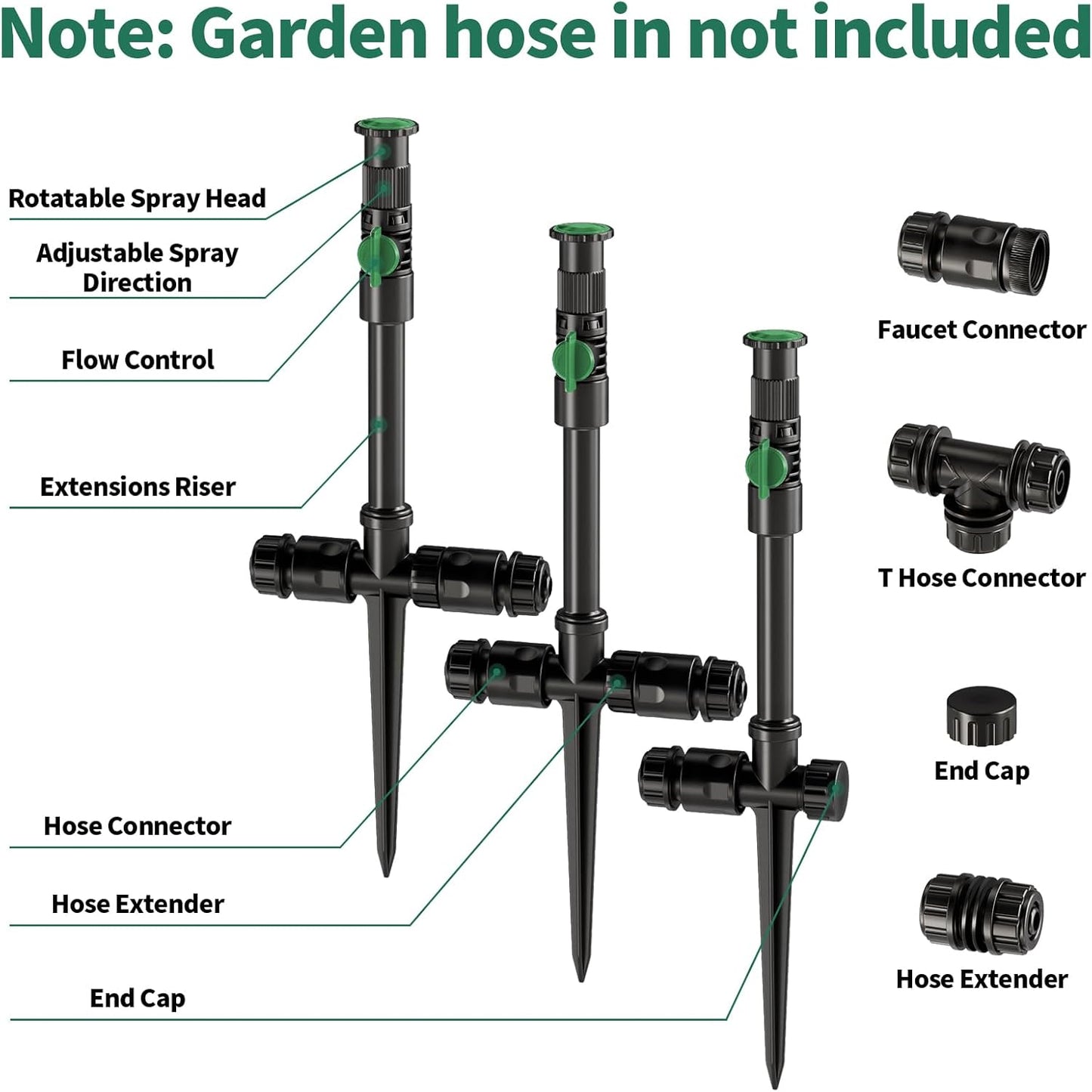 Flexible Sprinkler System, Above Ground DIY Irrigation Kit
