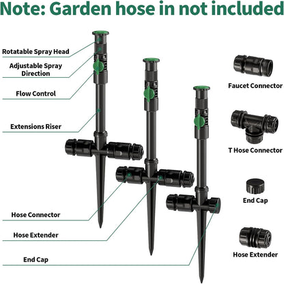 Flexible Sprinkler System, Above Ground DIY Irrigation Kit