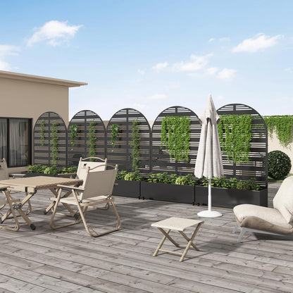 Casaphoria Metal Raised Garden Bed with Trellis and Wheels, 72"x47"x16" Planter Box for Climbing Plants, Vegetables & Vines, Features Drainage Holes and Privacy Screen (Black-Louver) - Colors C