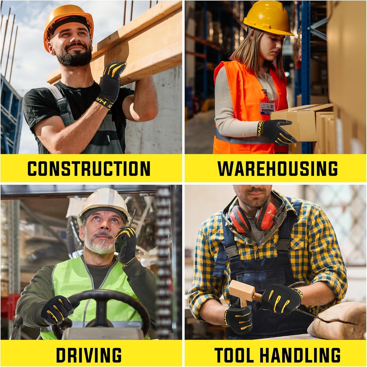 Work Gloves for Men & Women, Utility Mechanic Working Gloves Touch Screen, Flexible Gardening Gloves for Yard