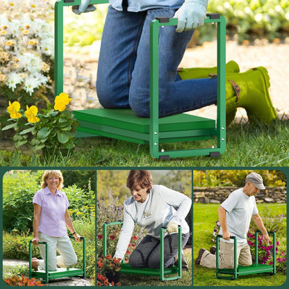 FLINTER Wider Garden Kneeler and Seat, Heavy Duty Thick Gardening Bench for Kneeling and Seat - Garden Kneelers for Seniors, Gardening Stools for Women, Grandparents, Gardeners, Black