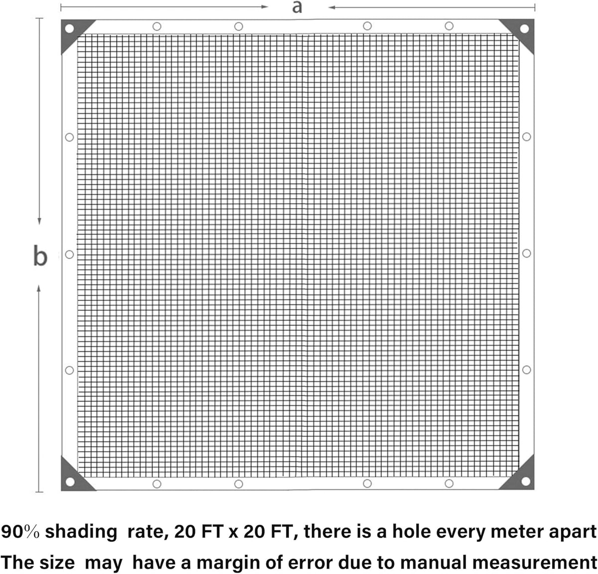 winemana 70% Shade Cloth 10x20 FT - Durable UV Blocking Mesh Tarp for Garden, Patio, Greenhouse & Chicken Coop - Sun Shade Cover with Grommets for Plants, Dog Kennel, Outdoor Use