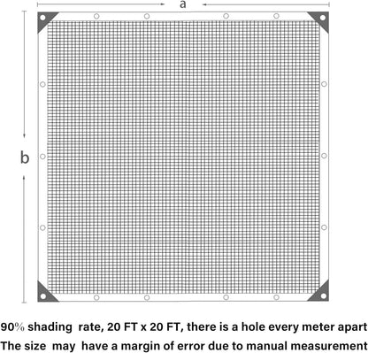 winemana 70% Shade Cloth 10x20 FT - Durable UV Blocking Mesh Tarp for Garden, Patio, Greenhouse & Chicken Coop - Sun Shade Cover with Grommets for Plants, Dog Kennel, Outdoor Use