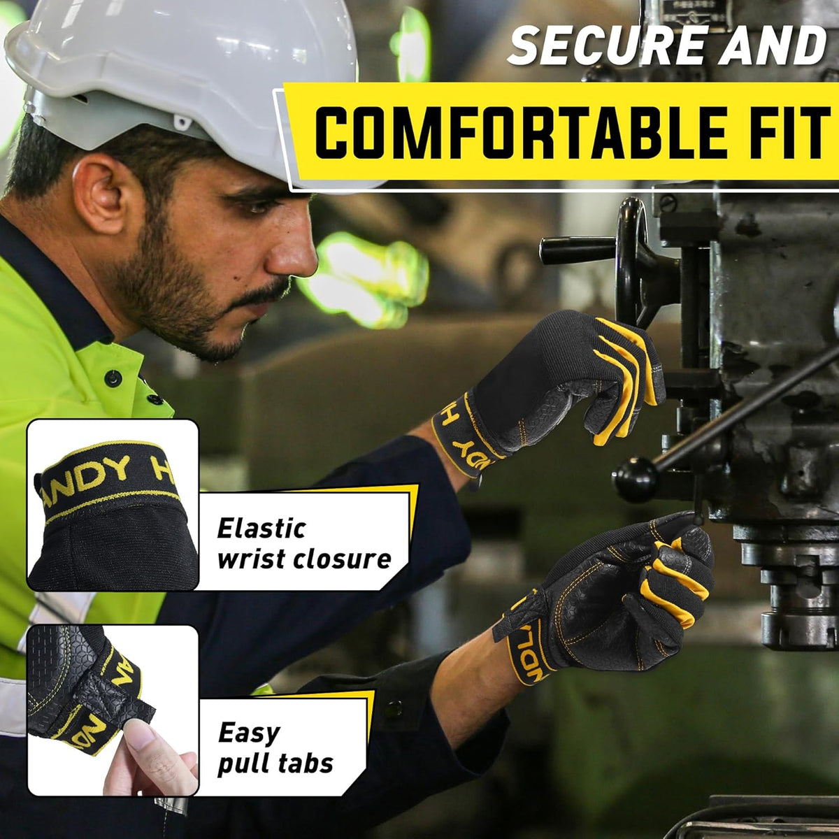Work Gloves for Men & Women, Utility Mechanic Working Gloves Touch Screen, Flexible Gardening Gloves for Yard