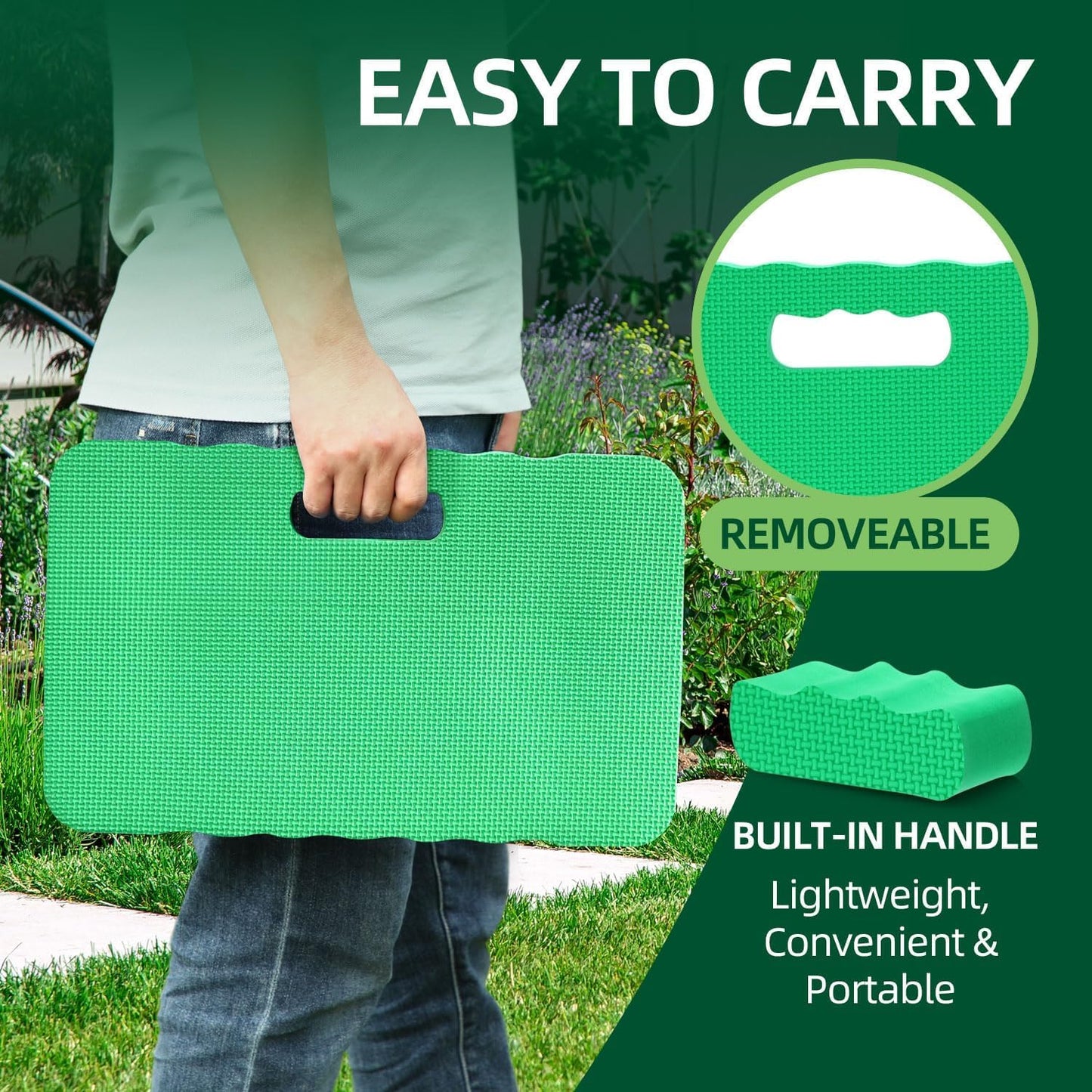 Ohuhu Premium Thick Kneeling Pad, 2-Pack Large Comfortable Gardening Knee Mat with 2 Different Surfaces, Extra Thick Knee Cushion Kneeler for Gardening Work Baby Praying, Gifts for Women Men Seniors