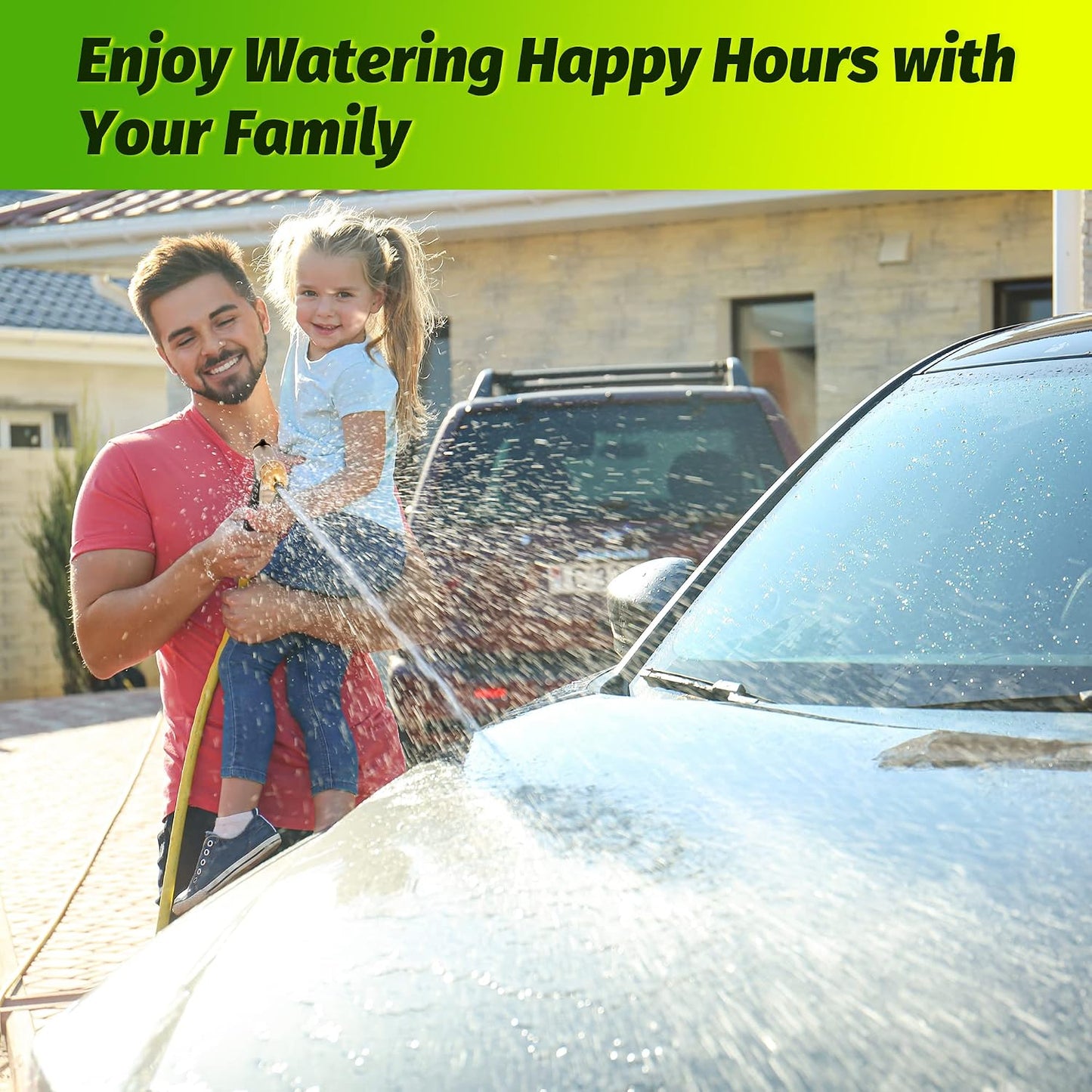 Garden Hose Nozzle Sprayer - High Pressure 100% Metal Water Spray Nozzle With 4 Patterns - Heavy Duty for Watering Plants, Lawns, Washing Cars & Pets