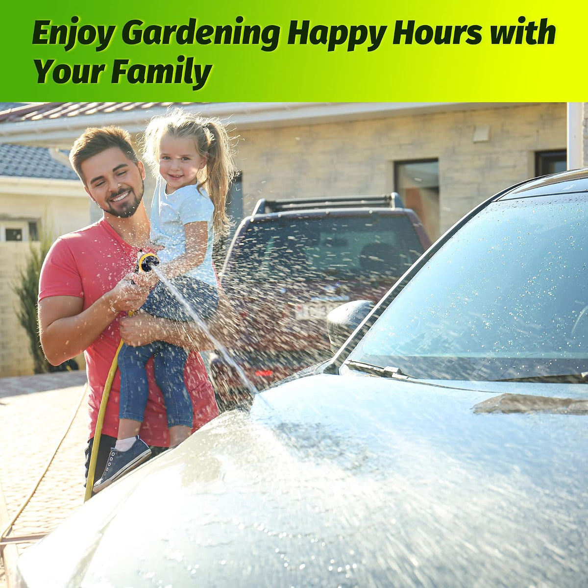Garden Hose Nozzle Sprayer - High Pressure 100% Metal Water Spray Nozzle With 4 Patterns - Heavy Duty for Watering Plants, Lawns, Washing Cars & Pets
