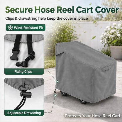 Hose Reel Cart Cover 420D Buckle Vent Handles Fit