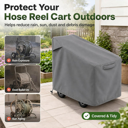 Hose Reel Cart Cover 420D Buckle Vent Handles Fit