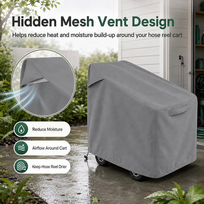 Hose Reel Cart Cover 420D Buckle Vent Handles Fit