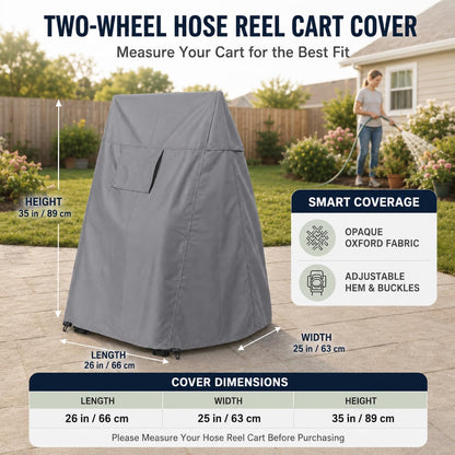 Hose Reel Cart Cover 420D Buckle Vent Handles Fit