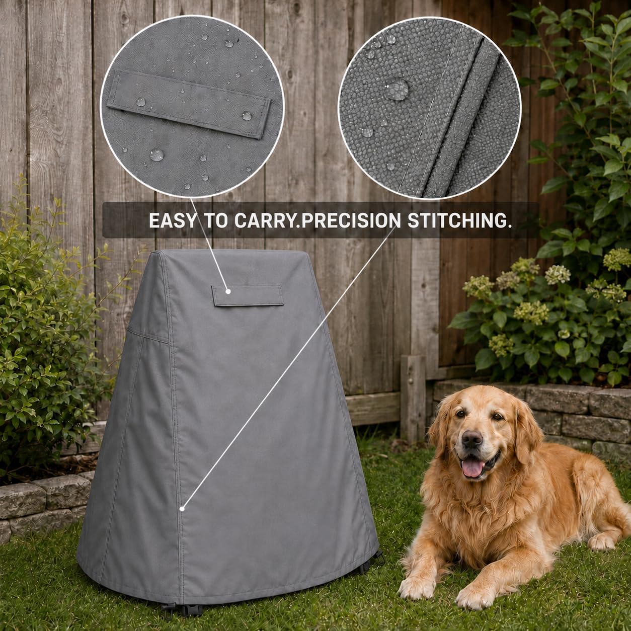 Hose Reel Cart Cover 420D Buckle Vent Handles Fit