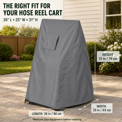 Hose Reel Cart Cover 420D Buckle Vent Handles Fit