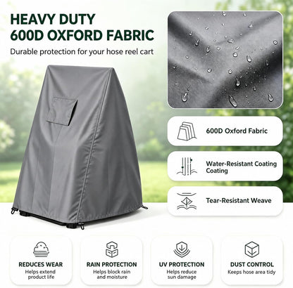 Hose Reel Cart Cover 420D Buckle Vent Handles Fit