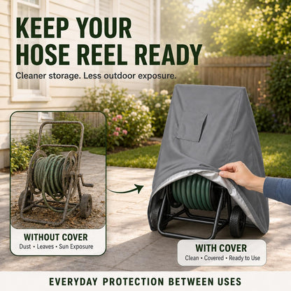 Hose Reel Cart Cover 420D Buckle Vent Handles Fit
