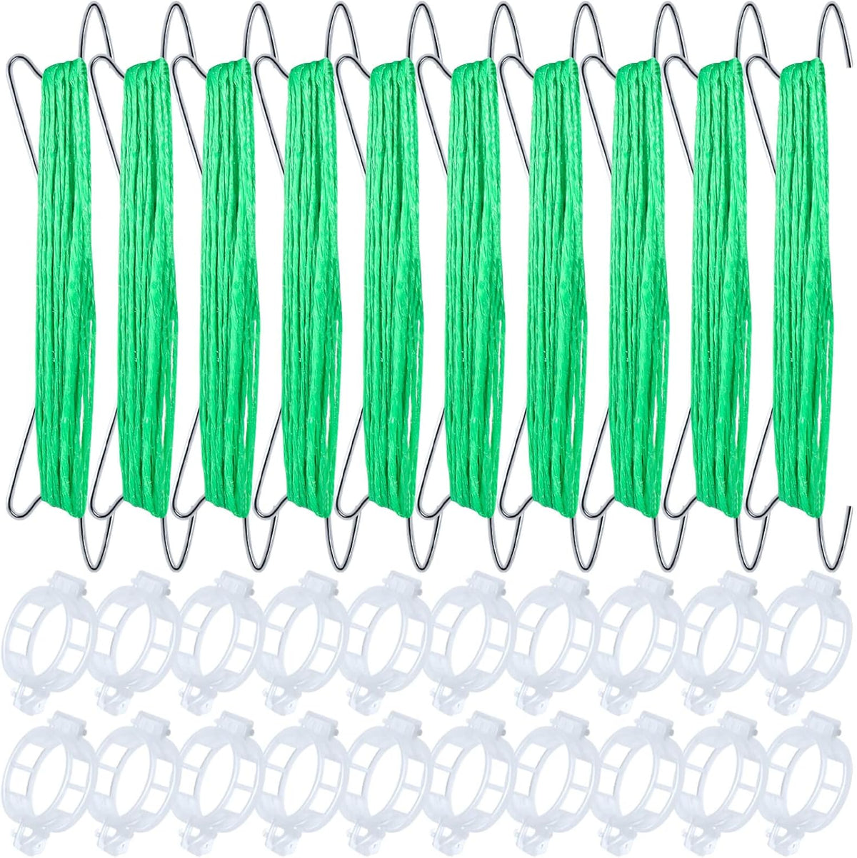 30Pcs Tomato Hooks with String, Tomato Support Hooks, Tomato Holder Hooks & Plant Support Clips with 33.3ft Twine to Prevent Tomatoes from Pinching or Falling Off