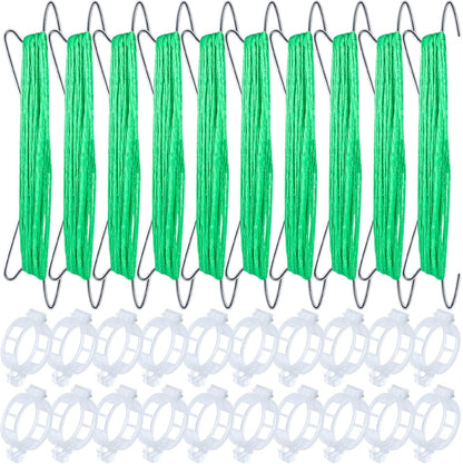 30Pcs Tomato Hooks with String, Tomato Support Hooks, Tomato Holder Hooks & Plant Support Clips with 33.3ft Twine to Prevent Tomatoes from Pinching or Falling Off