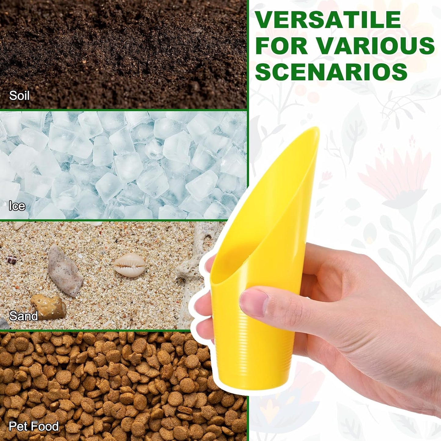 M METERXITY 18-Pack Bonsai Soil Scoops, Plastic Garden Soil Scoops Bucket Shovel Potting Scoopers for Transplanting/Flower Planting/Plant Succulent, Colorful Small Gardening Tools [Multicolor]