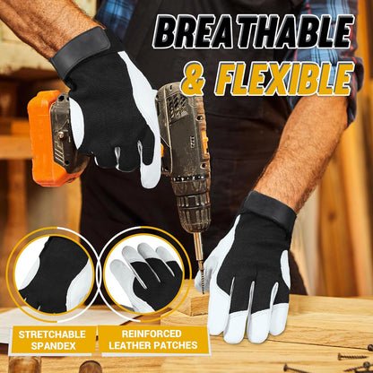 Work Gloves for Men & Women, Utility Mechanic Working Gloves Touch Screen, Flexible Gardening Gloves for Yard