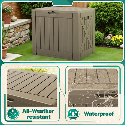 30 Gallon Resin Deck Box Waterproof Outdoor Storage Box for Patio Furniture Pool Accessories Indoor Storage for Cushion Garden Tools (30 Gallon, Black)