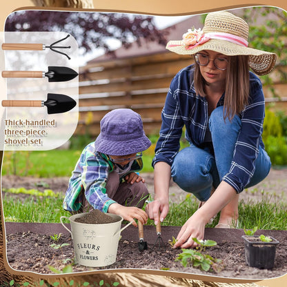 Tarpop Garden Tool Set Christmas Plant Whisperer Gardening Gifts for Women, 7 Pcs Vegetable Planting Tool Kit Cap Canvas Apron Gloves Soil Scoop Transplant Trowel Cultivator Flower Tub(Green)