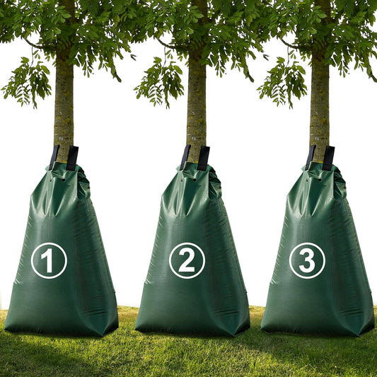 20 Gallon Tree Water Bags, Slow Release Watering Bag System - Gator Style Ring for New Trees,Treegator Bags for Drip Irrigation, Fruit Protection, Tree Storage (3 Pack)