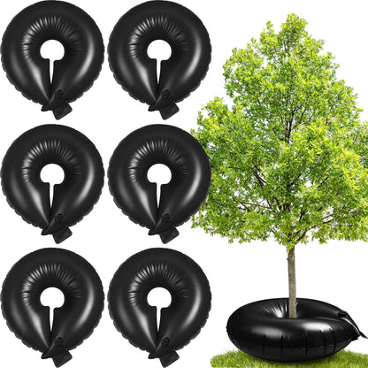 Foaincore 6 Pcs 10 Gallon Heavy Duty Tree Watering Ring PVC Drip Irrigation Deep Tree Root Watering Bag Round Trees Slow Release Water Pouch Planting Drip Irrigation Rings for Gardening Supply(Green)