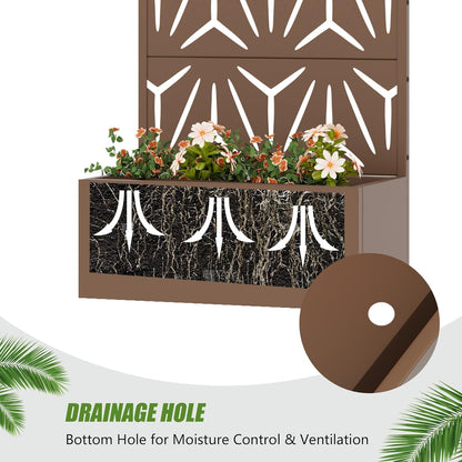 Casaphoria Metal Raised Garden Bed with Trellis and Wheels, 72"x47"x16" Planter Box for Climbing Plants, Vegetables & Vines, Features Drainage Holes and Privacy Screen (Black-Louver) - Colors B